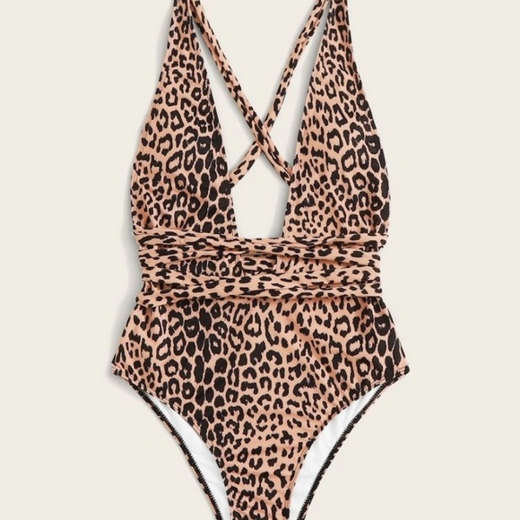 Leopard Print one piece swim suit. Never worn - Picture 2 of 3